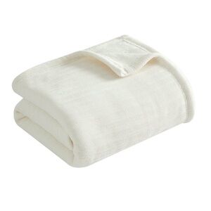 NEW Cozy Chenille Reverse to Plush Soft Couch Throw 60x50 IVORY by Mainstays